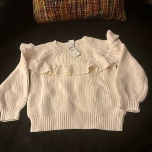 GAP Girl’s Ruffle Shaker-Stitch Sweater NWT Size 3T